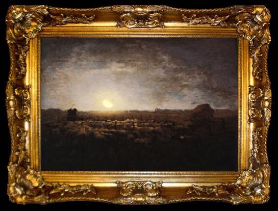 framed  Jean Francois Millet The Sheep Meadow, Moonlight, ta009-2